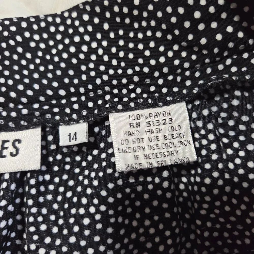 EUC CHAUS PETITES WIDE LEG DOTTED PLEATED SOFT PANTS SIZE 14 - Picture 11 of 16